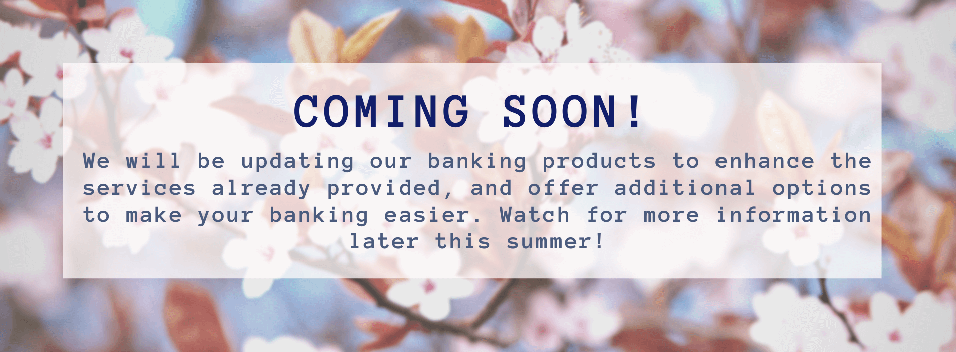 Announcing the upgrades to our banking systems