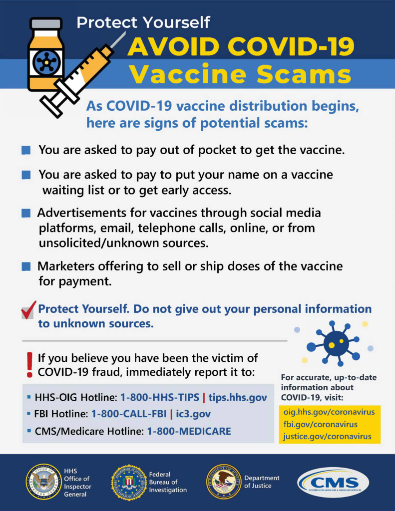 avoid COVID19 scams infographic
