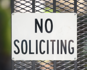 No Soliciting Sign